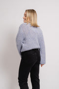 Suanne New Ls Knit Short Cardigan - Blue Heron