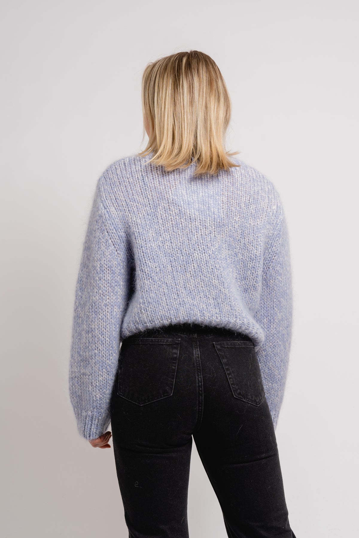 Suanne New Ls Knit Short Cardigan - Blue Heron