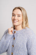 Suanne New Ls Knit Short Cardigan - Blue Heron
