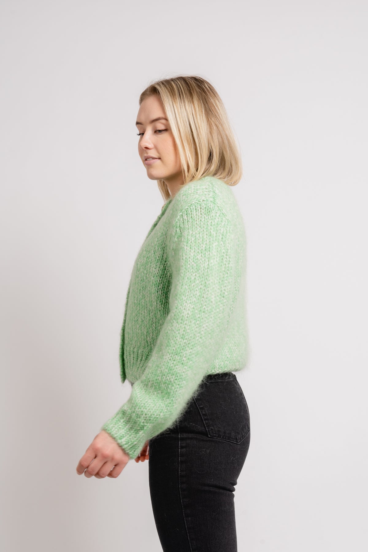 Suanne New Ls Knit Short Cardigan - Absinthe Green