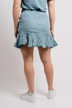 Julli Linen Skirt - Dusty Teal
