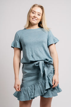Julli Linen Skirt - Dusty Teal