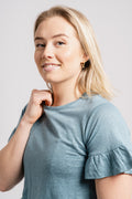Lara Linen Tee - Dusty Teal