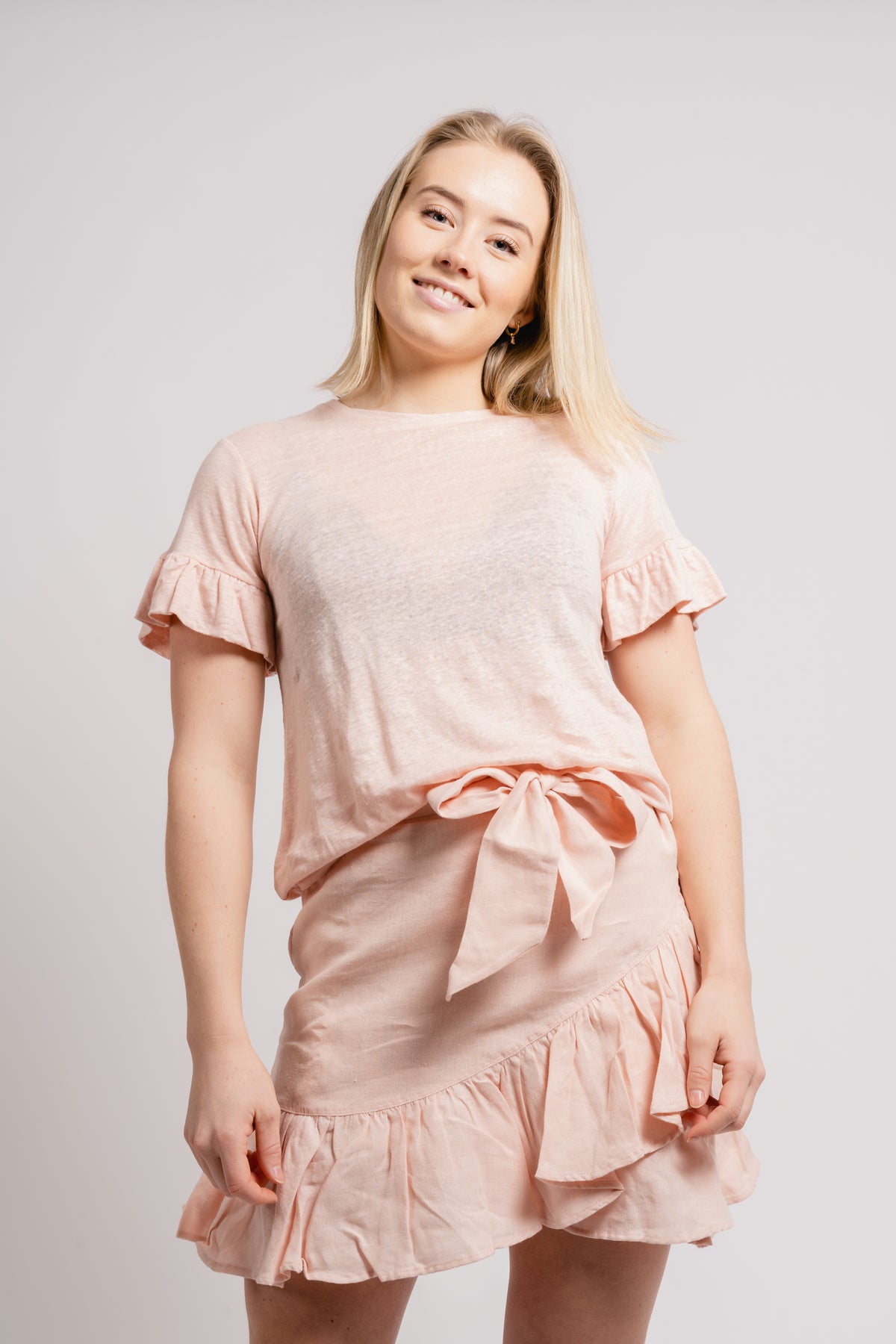 Julli Linen Skirt - Dusty Pink