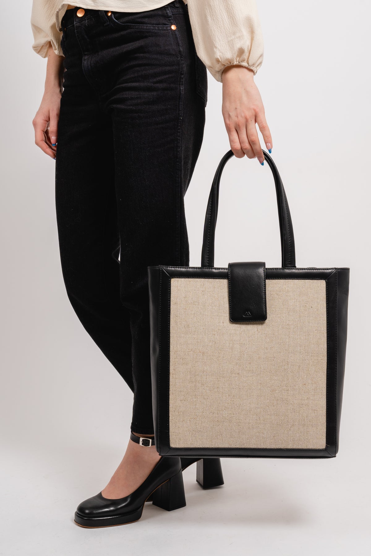 Alyssa Shopper - Black/Offwhite