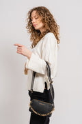 Jet Set Small Pebbled Leather Double Zip Camera Bag - Black