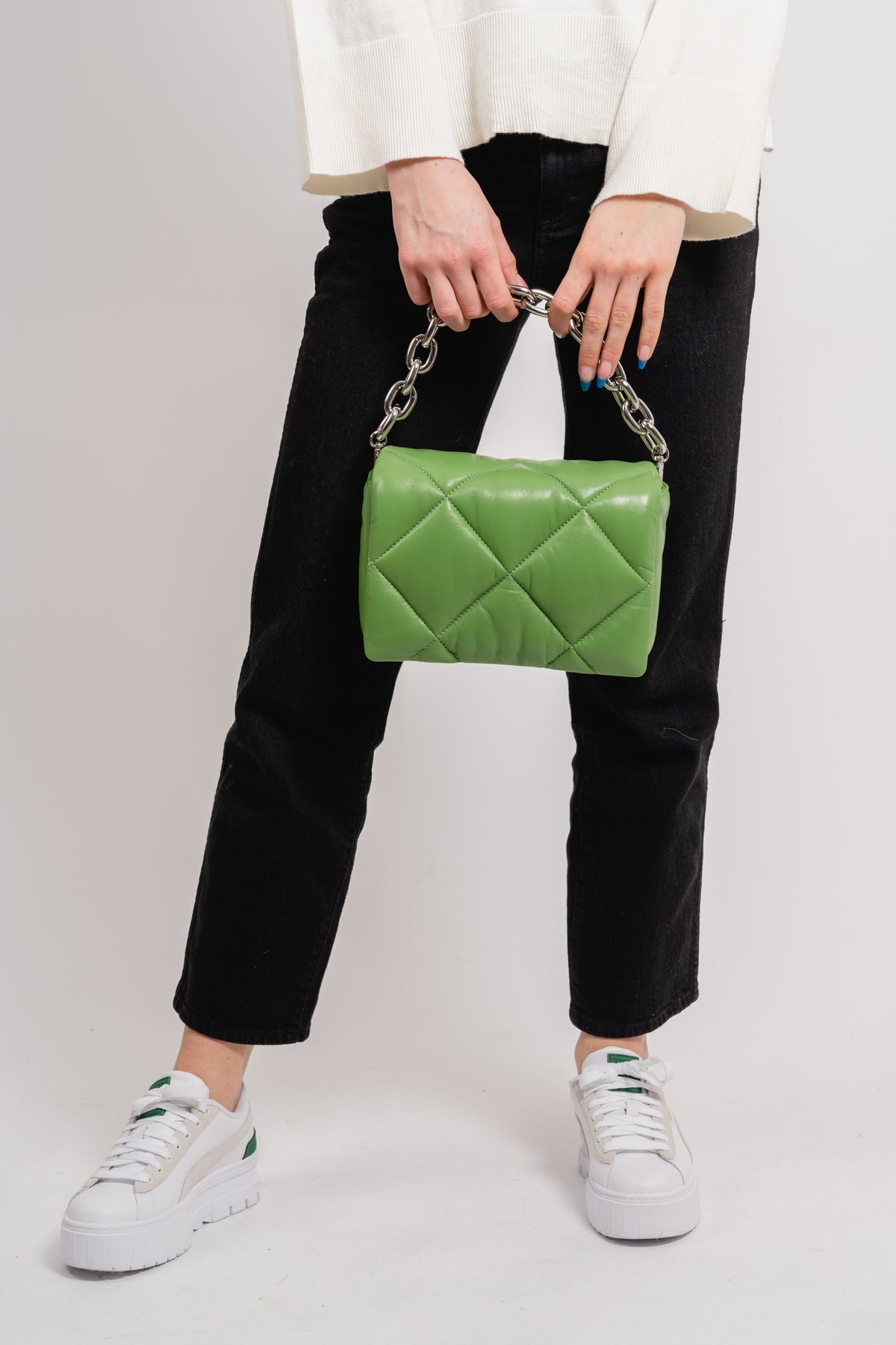 Brynn Chain Bag - Lush Green/Silver