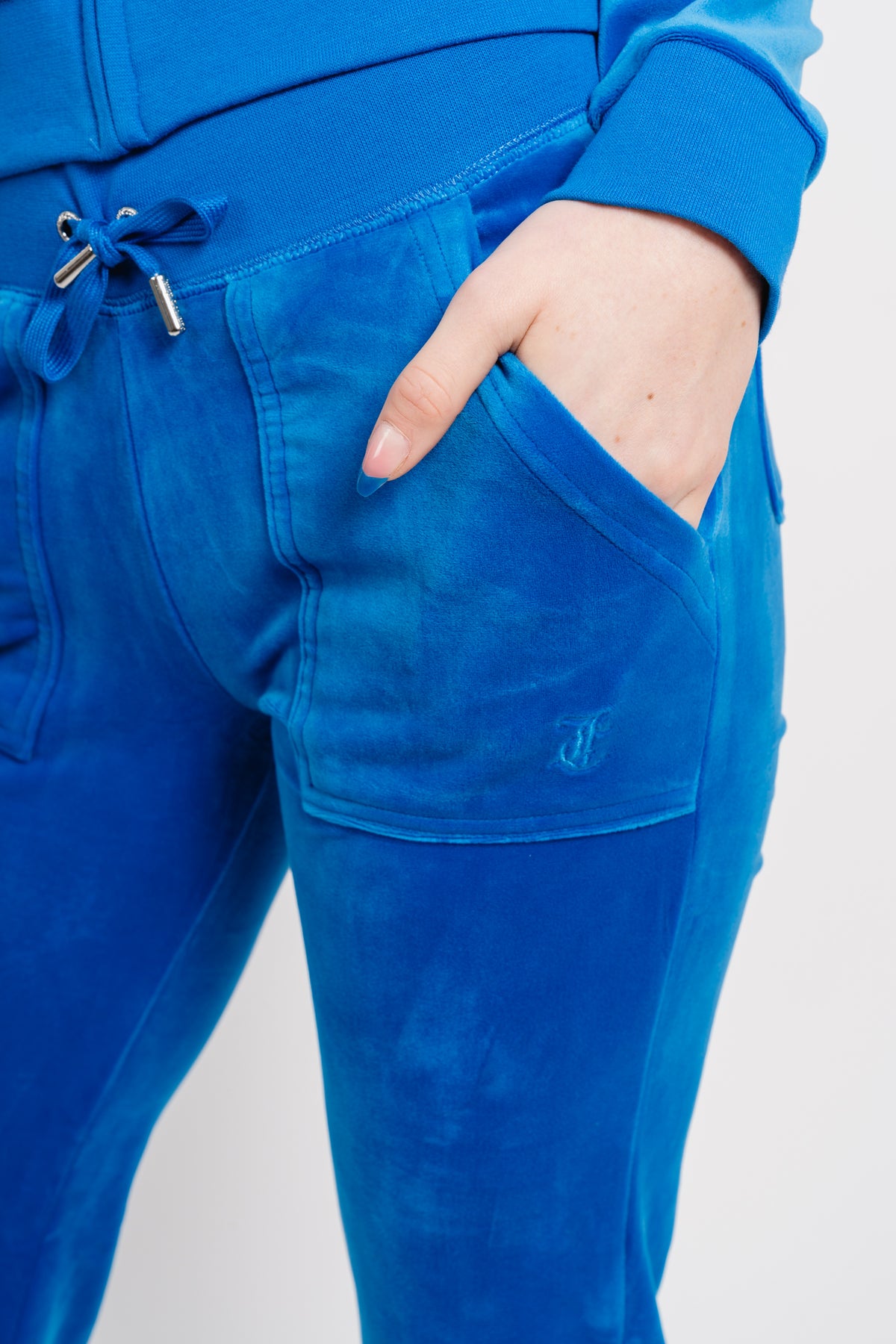 Del Ray Classic Velour Pant Pocket - Skydiver