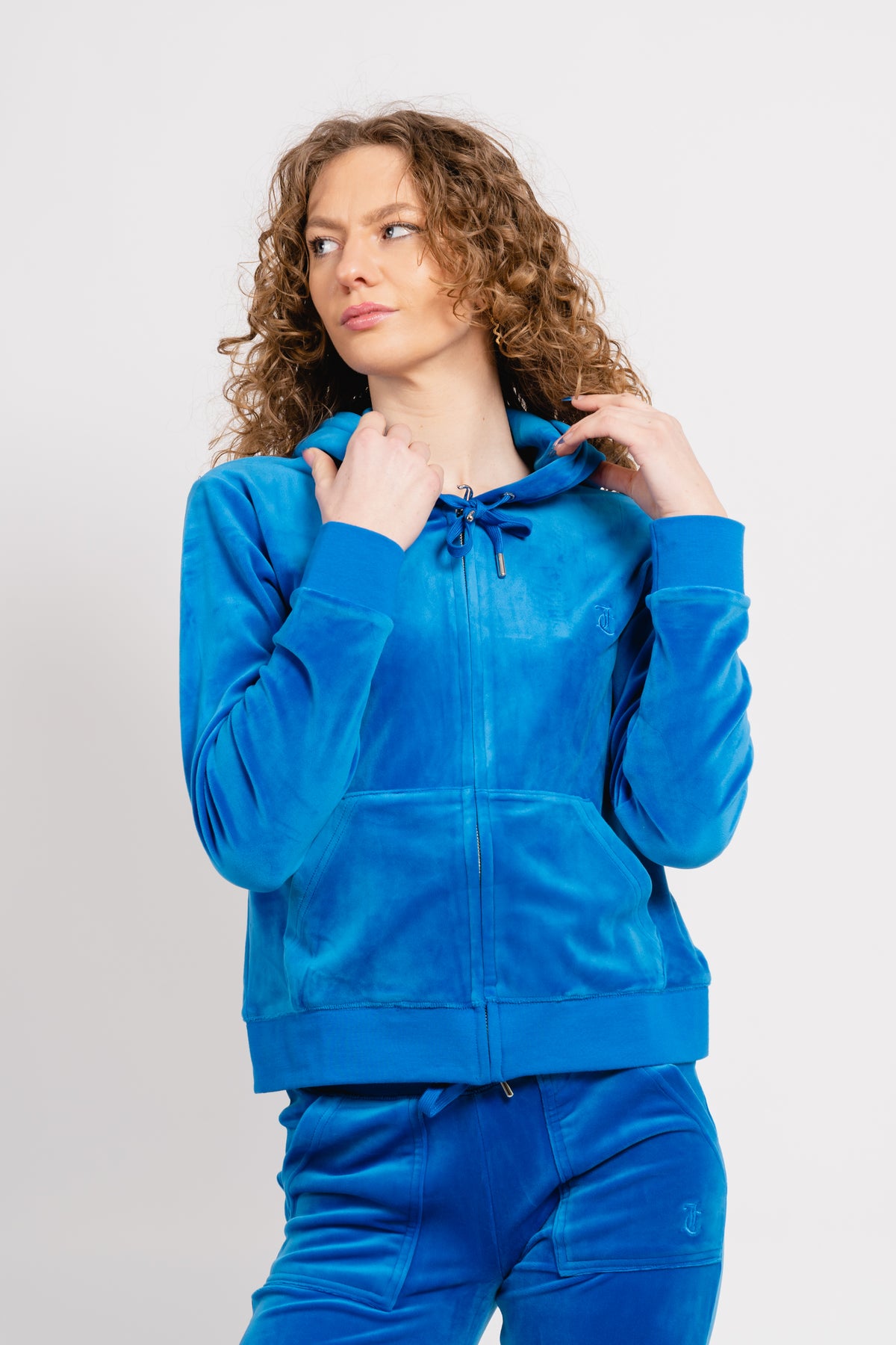 Robertson Classic Velour Zip Hoodie - Skydiver