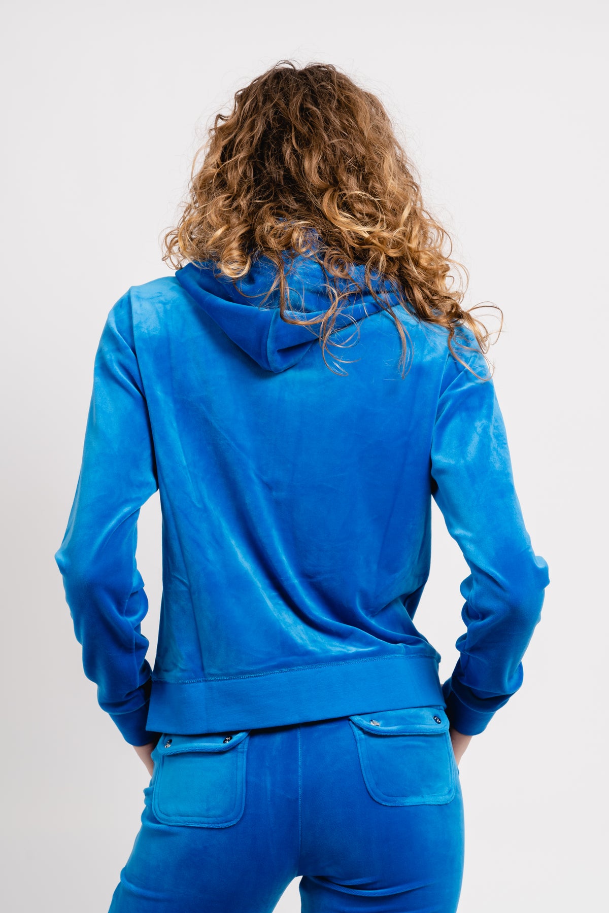 Robertson Classic Velour Zip Hoodie - Skydiver