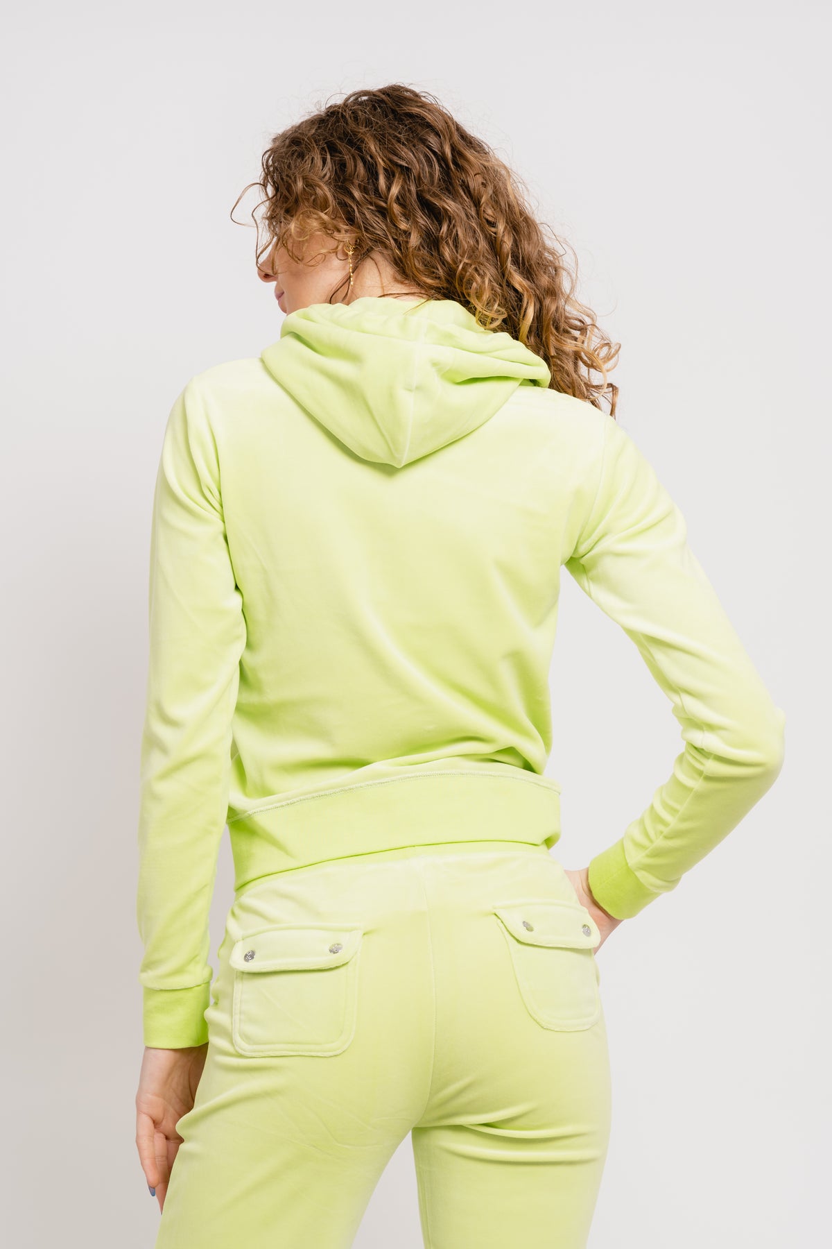 Robertson Classic Velour Zip Hoodie - Sharp Green