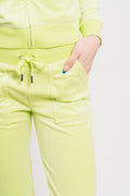 Del Ray Classic Velour Pant Pocket - Sharp Green