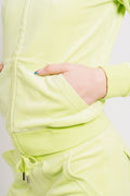 Robertson Classic Velour Zip Hoodie - Sharp Green
