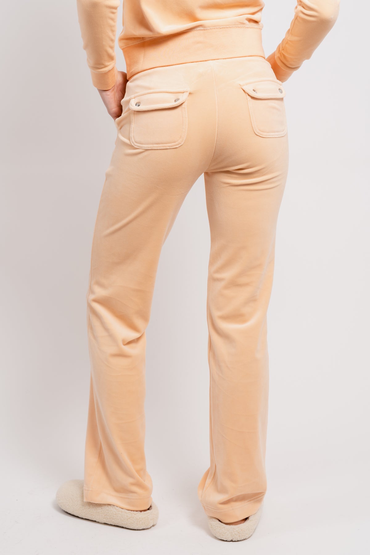 Del Ray Classic Velour Pant Pocket - Beach Sand