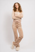 Del Ray Classic Velour Pant Pocket Gold Hw - Caramel
