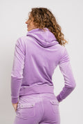 Robertson Classic Velour Zip Hoodie - Sheer Lilac