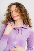 Robertson Classic Velour Zip Hoodie - Sheer Lilac