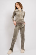 Del Ray Classic Velour Pant Pocket Gold Hw - Vetiver