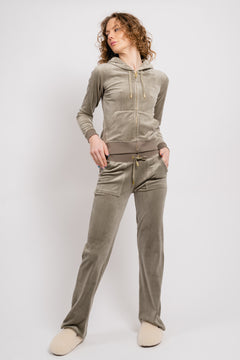 Del Ray Classic Velour Pant Pocket Gold Hw - Vetiver