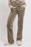 Del Ray Classic Velour Pant Pocket Gold Hw - Vetiver