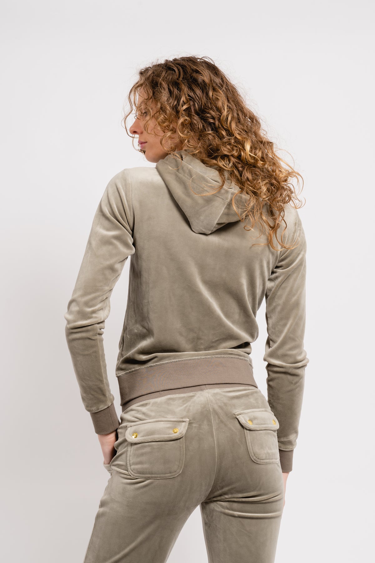 Robertson Classic Velour Zip Hoodie Gold Hw - Vetiver