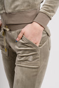 Del Ray Classic Velour Pant Pocket Gold Hw - Vetiver
