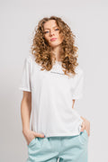 Terina Organic Small Logo Tee - Vit/Svart