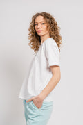 Terina Organic Small Logo Tee - Vit/Svart