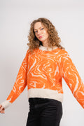 Sissi Ls Knit O-Neck - Orangeade