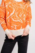 Sissi Ls Knit O-Neck - Orangeade