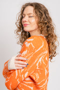 Sissi Ls Knit O-Neck - Orangeade