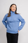 Sia Ls Knit Half Zipper Ex - Ultramarine Melange