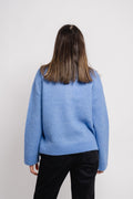 Sia Ls Knit Half Zipper Ex - Ultramarine Melange