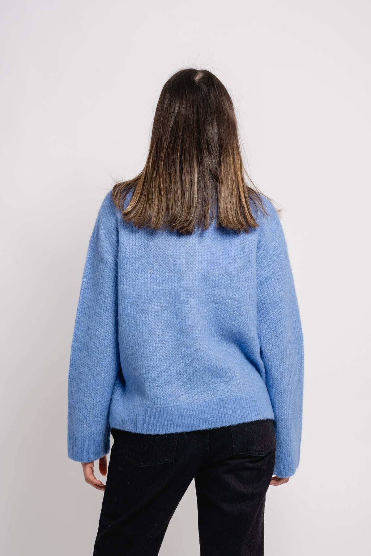 Sia Ls Knit Half Zipper Ex - Ultramarine Melange