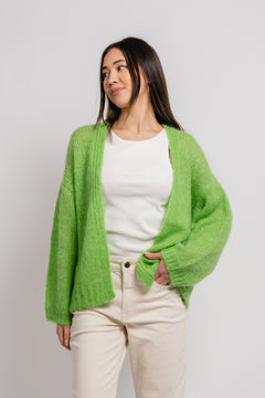 RastinaPW Cardigan - Grass Green