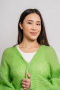 RastinaPW Cardigan - Grass Green
