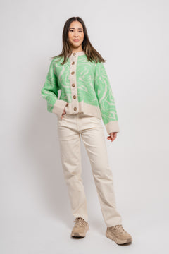 Sissi Ls Knit O-Neck Cardigan - Absinthe Green