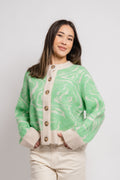 Sissi Ls Knit O-Neck Cardigan - Absinthe Green