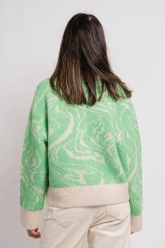 Sissi Ls Knit O-Neck Cardigan - Absinthe Green