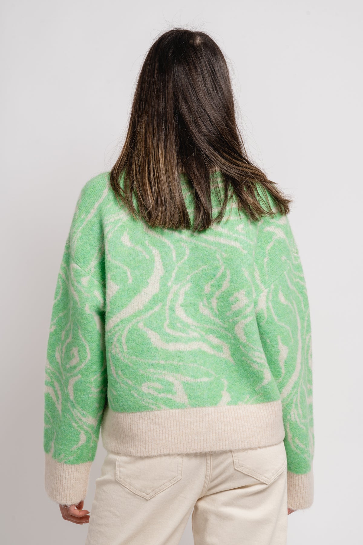 Sissi Ls Knit O-Neck Cardigan - Absinthe Green