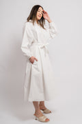 Poplin Bohemian Wide Dress - White