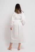 Poplin Bohemian Wide Dress - White