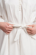 Poplin Bohemian Wide Dress - White