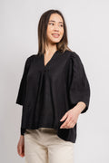 Ellie Linen Top - Black