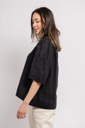 Ellie Linen Top - Black