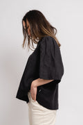 Ellie Linen Top - Black