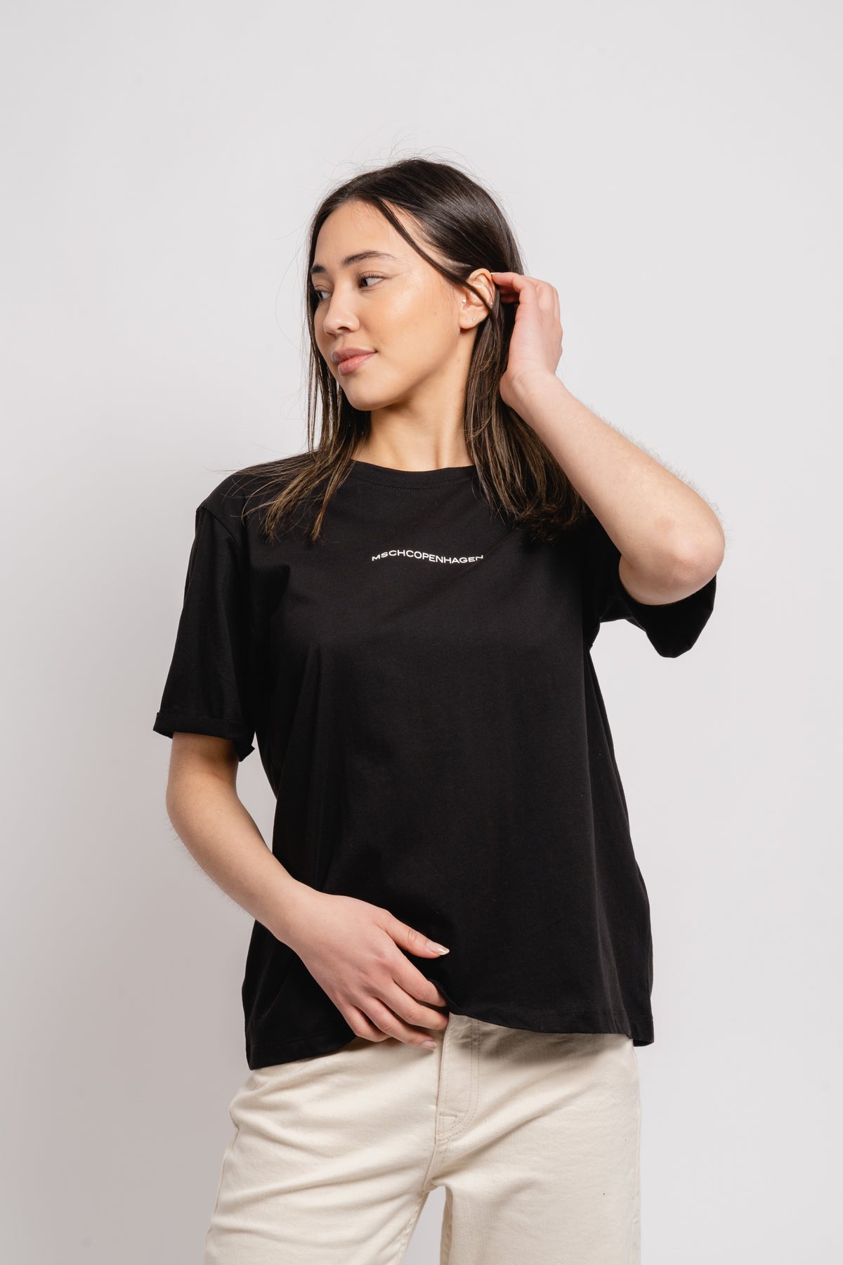 Terina Organic Small Logo Tee - Svart/Vit