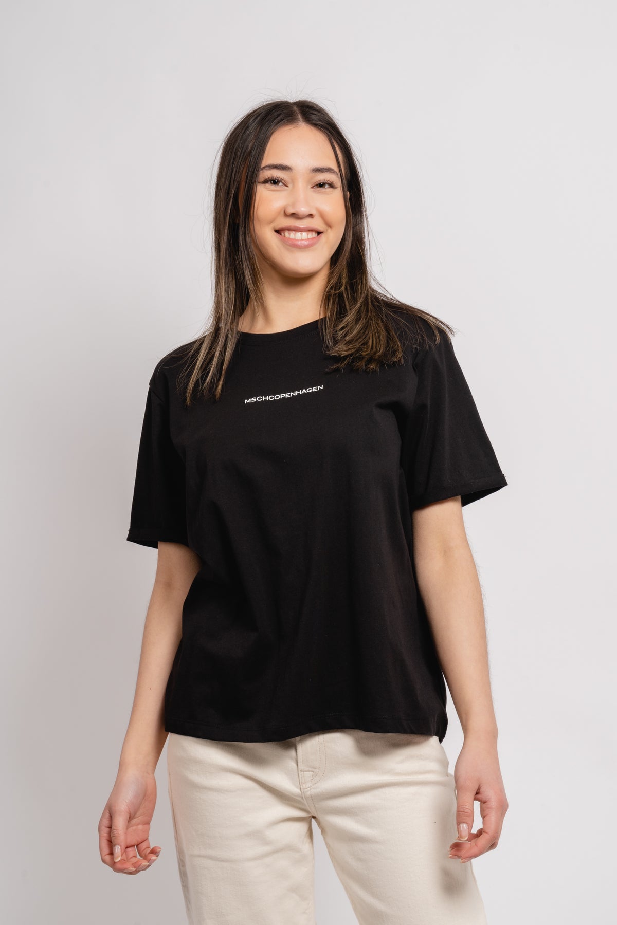 Terina Organic Small Logo Tee - Svart/Vit