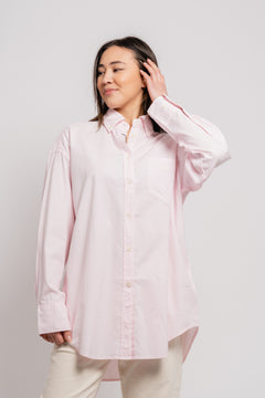 Oversized Fit Luxury Oxford Shirt - Light Pink