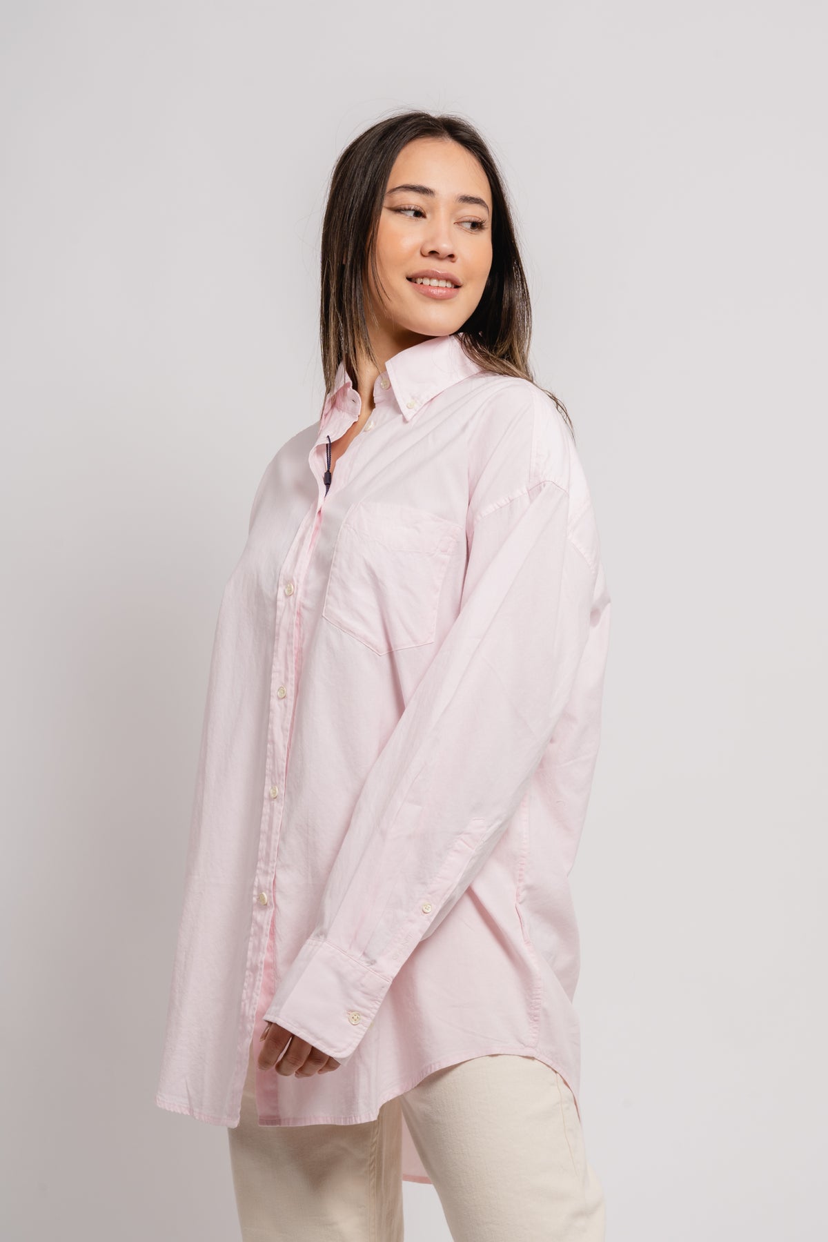 Oversized Fit Luxury Oxford Shirt - Light Pink